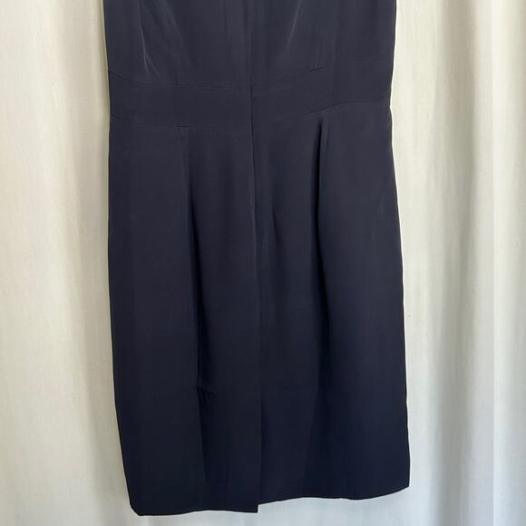 Lilysilk Navy Blue 100% Mulberry Silk Casual Career Sleeveless Dress NWT Size 4 - Picture 6 of 11